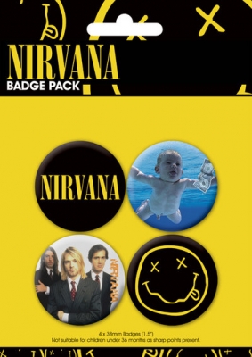 Набор из 4-х значков Nirvana - Smiley ― iMerch