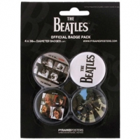 Набор из 4-х значков Beatles - Black